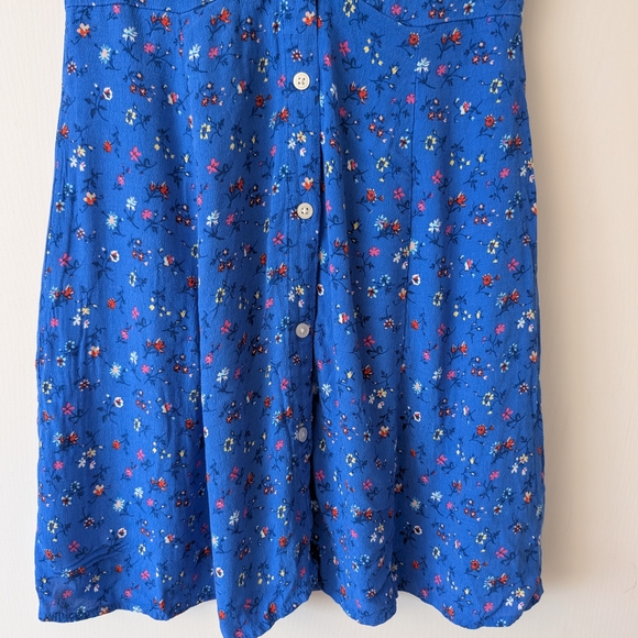 GAP Womens XS Blue Floral Print Dress Cottagecore Fairycore Whimsy Romantic - Picture 2 of 7